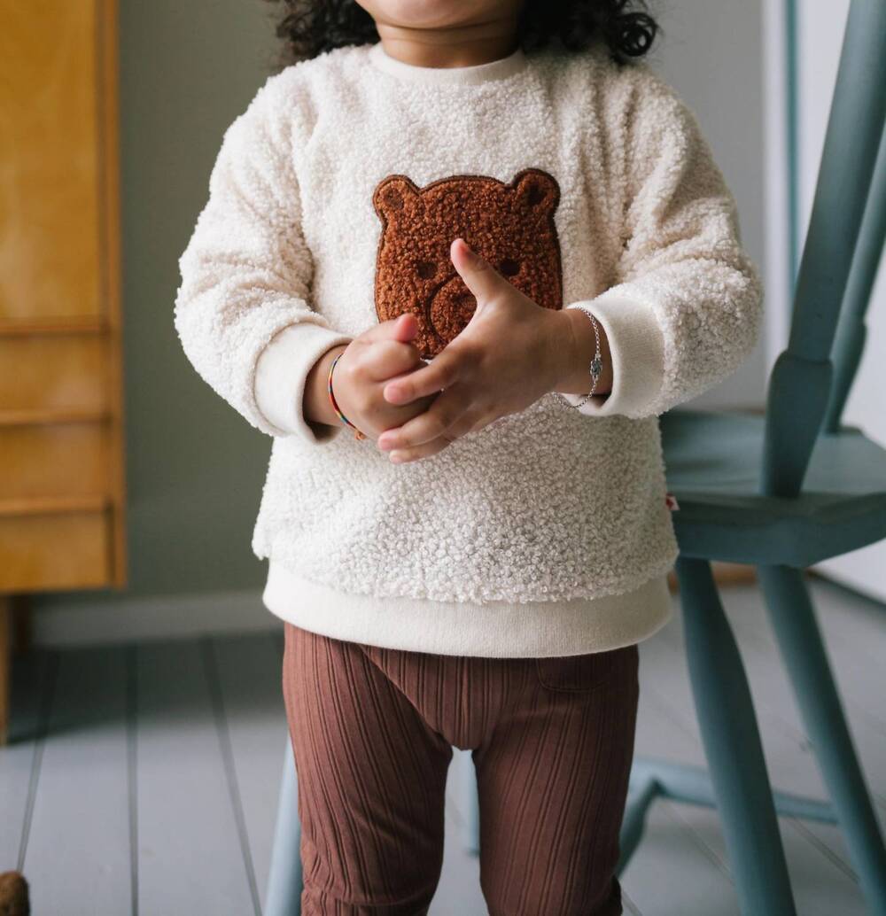 NEW BABYFACE girl's teddy sweater in beige